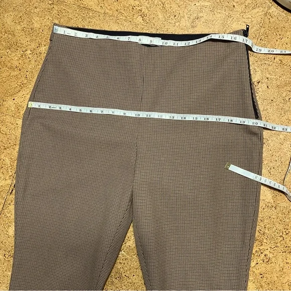 Everlane The Curvy Fit Side-Zip Work Pant NWOT In Brown Houndstooth Sz 16 Short